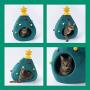 Gwekdo Cat Bed Christmas Tree 2-in-1 Tree Cat Nest,Cat Tent Cave Bed Indoor/Outdoor Warm Bed for Cat,Puppy Dog in Winter,Cozy Cat Condo House for Pet Lovers Xmas Gift(Large)