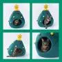 Gwekdo Cat Bed Christmas Tree 2-in-1 Tree Cat Nest,Cat Tent Cave Bed Indoor/Outdoor Warm Bed for Cat,Puppy Dog in Winter,Cozy Cat Condo House for Pet Lovers Xmas Gift(Large)