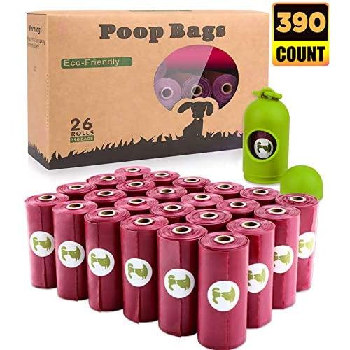 BOTEWO Dog Poop Bag 26 Rolls (390 Counts), Biodegradable Dog Waste Bags with 1 Free Dispenser, Eco-Friendly Leak Proof Pet Waste Disposal Refill Bags (Scented)