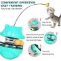 WLHOPE Cat Tumbler Toy Ball Tumbler Funny Cat Toy Interactive with Puzzle Chasing Playing Eating Slow Food Feeder Suitable for Various Cat Entertainment Activities (Lake Blue)