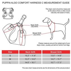 Puppia PARA-HC1532-GY-L Grey Algo Harness C Pet-Vest-Harnesses