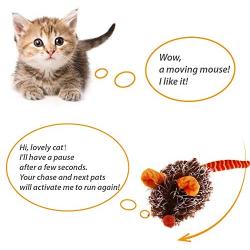 Gigwi Interactive Mouse Cat Toy, Squeaky Cat Toy with Real Mouse Electronic Sound, Automatic Moving Mouse Toy for Indoor/Outdoor Cats