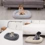 Neekor Plush Bolster Pet Bed, Crate Mat, Deep Sleeping Luxury Shag Fuax Fur Rectangle Sofa Cuddler for Dog and Cat