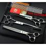 Purple Dragon 8.0 inch Dog Hair Cutting, Curved and Thinning Scissors Shear Pet Grooming Tool Kit