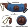 bellerata 2 Pack Poop Bag Holder for Leash with 2 Free Roll of Compostable Poop Bag, Cute Boat Shape Dog Poop Bag Dispenser, SOFE Canvas with PU Leather & Metal Carabiner Clip