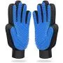 WeTest 1 Pair Pet Grooming Glove - Gentle Deshedding Brush Glove - Efficient Pet Hair Remover Mitt - Enhanced Five Finger Design - Perfect For Dog & Cat with Long & Short Fur, Blue