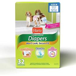 Disposable Dog Diapers with FlashDry Gel Technology - M, 32 Count