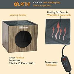 Heated Cat House, pentnf Upgraded Heating Cat Houses for Outdoor Cats and Small Dogs, A Waterproof Collapsible Indoor Cat House Kitty Shelter