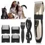HERCHR Dog Grooming Clippers, USB Rechargeable Adjustable Pet Hair Trimmers with 4 Guard Combs(Without Battery), 1.77 x 7.2in