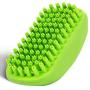 Premium Pet Shampoo Brush Great Grooming Curry Comb for Soothing and Massaging Dogs, Cats, Horse with Short or Long Hair - Soft Rubber Bristles Shedding/Washing Brush Gently Removes Loose & Shed Fur