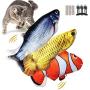 3 Pack Electric Fish Cat Toys,Rosyclo Flopping Fish Catnip Toy,Realistic Plush Simulation Floppy Fish,Self Moving Wiggle Fish,Pets Interactive Supplies Chew Pillow Kicker for Indoor Cats Kitty Kitten
