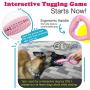 Pawaboo Dog Toothbrush Chew Toys, Rubber Toothbrush Stick Teeth Cleaning Dental Care Massager, Multifunctional Interactive Tug Chew Toys with Handle for Medium Dogs Puppies, Medium Size