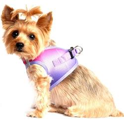 DOGGIE DESIGN Ultra Choke Free Step in Reflective Dog Harness American River Ombre Raspberry Sundae