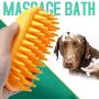 ZOOPOLR Pet Silicone Shampoo Brush for Long & Short Hair Medium Large Pets Dogs Cats, Anti-Skid Rubber Dog Cat Pet Mouse Grooming Shower Bath Brush Massage Comb