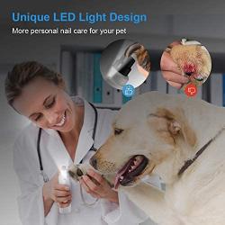 Nisoger Dog Nail Grinder, Upgraded LED Lighting 2-Speed Pet Nail Trimmer USB Rechargeabl Professional Quiet Electric Pet Nail Clippers for Small Medium Large Dogs & Cats
