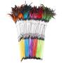 Sandulescu2975 Pet Cat Feather Spring Stick Teaser Kitten Interactive Bell Rod Wand Playing Toy - Krinkle Real Variety Natural Friendly Sellers Hedgehog Filled Easter Butterfly Hide Chaser Fuzzy W