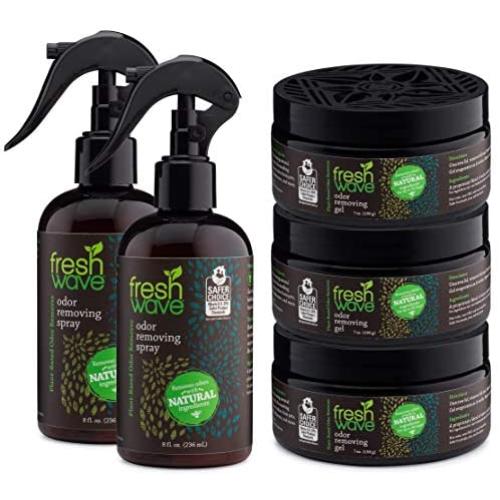 Fresh Wave Odor Removing Gel + Spray Bundle: (2) 8 fl. oz. Sprays + (3) 7 oz. Gels
