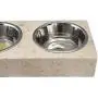 Creative Home Champagne Pet Double Dish Round Corners with 2.0 Qt. Stainless Steel Bowls Creative Home Champagne Pet Double Dish Round Corners with 2.0 Qt. Stainless Steel Bowls
