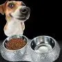 FEENM Dog Bowls Stainless Steel Cat Bowls White, Bling Rhinestones Food Water Dishes Pet Bowls for Small Pets Cats Dogs with Non-Slip Rubber Base FEENM Dog Bowls Stainless Steel Cat Bowls White, Bling Rhinestones Food Water Dishes Pet Bowls for Small Pets Cats Dogs with Non-Slip Rubber Base