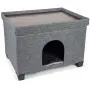 Pawristocrat Unique Multifunctional Pet House Ottoman with Tray Table - Folding Footrest Seat - Large Cat Cube Condo - Cat Bed for Indoor Pets - Houses for Cats and Small Dogs with Fully Washable Mat