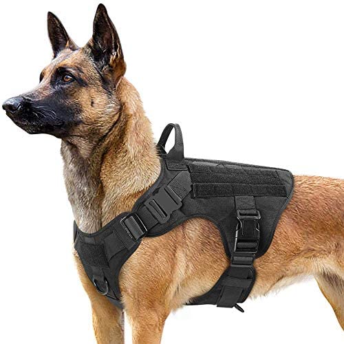 Tactical Dog Harness for Hiking Training, No Pull Molle Vest Harness for  Medium Large Dogs, with Pouches and Patches 