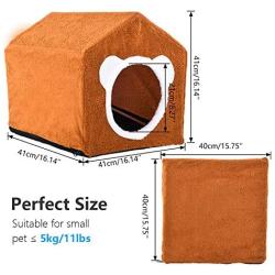 Octagon Cat Houses for Indoor Cats, Covered Cat Bed Cave for Small Pet/Kitten/Puppy/Rabbit, Cat Condo with Removable&Washable Cushion&Cover