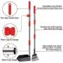 QiMH Upgraded Dog Pooper Scooper, Adjustable Long Handle Stainless Metal Pet Poop Tray and Rake Set for Small Medium Dogs, Dog Waste Removal Bin Rake Great for Grass, Street, Gravel