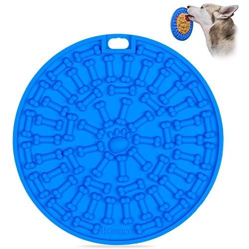 Dog Lick Pad, Slow Dispensing Treater Mat with 37 Strong Suctions to Wall, Dog Bath Distraction Device, Peanut Butter Lick Mat for Pet Bathing, Grooming and Dog Training