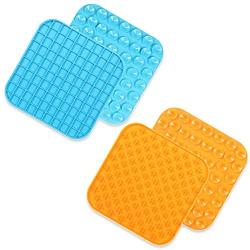 Dog Treat Mat Puppy Lick Mats for Dogs 55 Suction Cups Slow Feeder Cat Bowls Lick Pad for Large Dogs Pet Licking Mat for Anxiety Bathing Grooming Training, 2 Pack