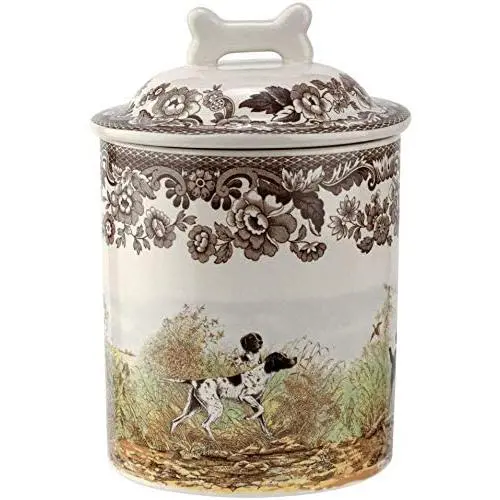 Spode Woodland Dogs Treat Jar 7'' Assorted Dogs Spode Woodland Dogs Treat Jar 7'' Assorted Dogs