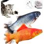 Interactive Fish Cat Toy, 2 Pack 11” Realistic Electric Flopping Moving Fish Cats Catnip Toys, Funny Floppy Pets Pillow Chew Bite Kick Supplies for Indoor Cat Kitten Kitty