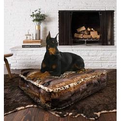 BESSIE AND BARNIE Wild Kingdom Extra Plush Faux Fur Sicilian Rectangle Pet/Dog Bed (Multiple Sizes)