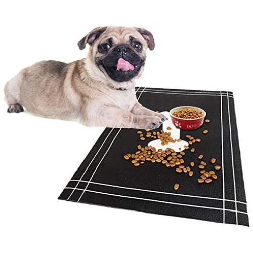 Qingbei Rina Dog Cat Food Feeding Mat |Digital Print and Cute Original Design |Flexible, Waterproof Pet Food Mat