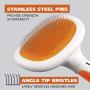WAHL Premium Large Pet Slicker Brush with Ergronomic Rubber Grips for Comfortable Brushing of Dogs and Cats - Model 858407,Orange/White