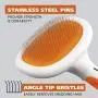 WAHL Premium Large Pet Slicker Brush with Ergronomic Rubber Grips for Comfortable Brushing of Dogs and Cats - Model 858407,Orange/White