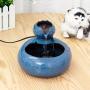 KUANDARM Fountains and Water Features,Dog Cat Ceramic 1.5L Pet Drinker Bowl Auto Cycle Drinking Dispenser Tools with Water Pump Drinking Fountains for Dogs, Blue