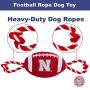 Pets First NCAA Nebraska Cornhuskers Football Dog Toy, Tough Quality Nylon Materials, Strong Pull Ropes, Inner Squeaker, Collegiate Team Color