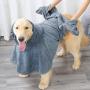 PUMYPOREITY Pet Bathrobe Dog Bath Towel with Hood/Pockets, Strong Absorbent Bath Quick Dry Clothes, Adjustable Microfiber Cleaning Dog Blanket for Medium Large Dog Grooming Swimming Running