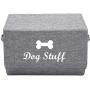 Geyecete Linen Storage Basket Bin Chest Organizer with Lid and Handles - Perfect for Organizing Dog Apparel & Accessories Storage, Dog Toys, Dog Clothing, Storage Trunk