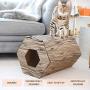 Upstreet Cat Hideout, 100% Non Toxic Cardboard, 2 Pack Hex Tunnel, Hideaway, Pyramid Shelter, Playhouse for Anxiety Relief, Stress Relieving Environment for Cats, Durable, Contemporary & Lightweight