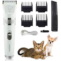 MaiHong Rechargeable Dog Clippers, Low Noise Wireless Trimming Clippers, Dog Hair Trimmer, Cordless Pet Grooming Kit, Professional Cat Hair Trimmer with Combs, Shaver Clippers for Thick Coats