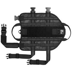 OneTigris Tactical K9 Mesh Harness Power Train with MOLLE Webbing and Leash Clip for Training Hiking Walking (M, Reflective Black)