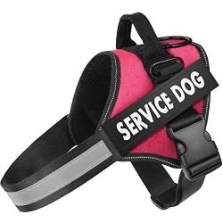 MUMUPET Service Dog Harness, No Pull Easy On and Off Pet Vest Harness, 3M Reflective Breathable & Easy Adjust Pet Halters with Nylon Handle - No More Tugging or Choking for Small Medium Large Dogs