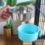 UNIEVE Crate Dog Bowl,Removable Stainless Steel Hanging Pet Cage Bowl,2 in 1 Plastic Bowl&Stainless Steel Removable Hanging Food Water,for Dogs,Cats,Birds,Cats and etc.