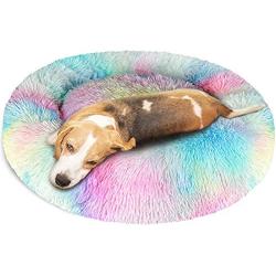 KROSER 24''/32''/40'' Donut Dog Cat Bed Self-Warming & Washable Round Bed Deluxe Soft Plush Cushion Pet Bed