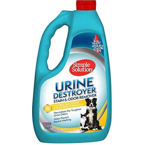 Simple Solution Pet Urine Destroyer | Enzymatic Cleaner with 2X Pro-Bacteria Cleaning Power | Targets Urine Stains and Odors | 1 Gallon