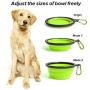 Clan_X Collapsible Dog Travel Bowls - 2 PCS Portable Silicone Pet Bowls with Carabiner, Foldable Bowl Dish for Hiking Camping Walking Dog Cat Food Water Feeding Bowls