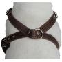 Brown Genuine Leather Dog Harness, Medium. 25''-30'' Chest, 1'' Wide Adjustable Straps