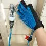 XBD Pet Bathing Tool and Garden Water Hose Suitable, 2in1 Pet Sprayer and Scrubber Glove, Outdoor and Indoor Pet Cleaning Shower Sprayer and Massager, 3 Different Sizes Hose- tap Connector