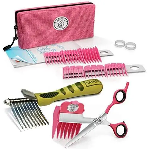 Scaredy Cut Silent Clipper, Pink, with Safari De-Matting Comb Scaredy Cut Silent Clipper, Pink, with Safari De-Matting Comb